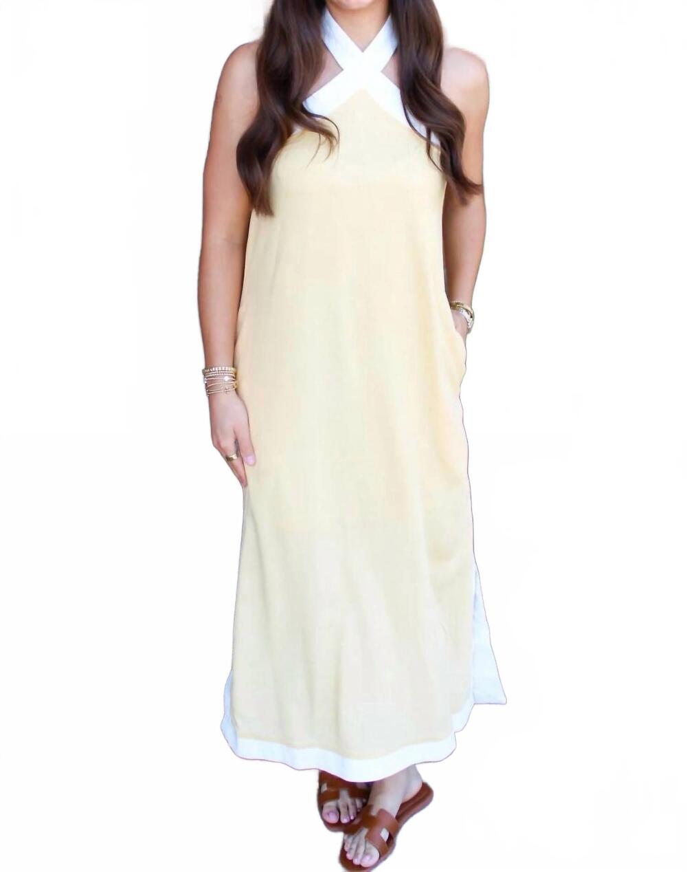 NEW ENTRO sorrento maxi dress in buttercream yellow